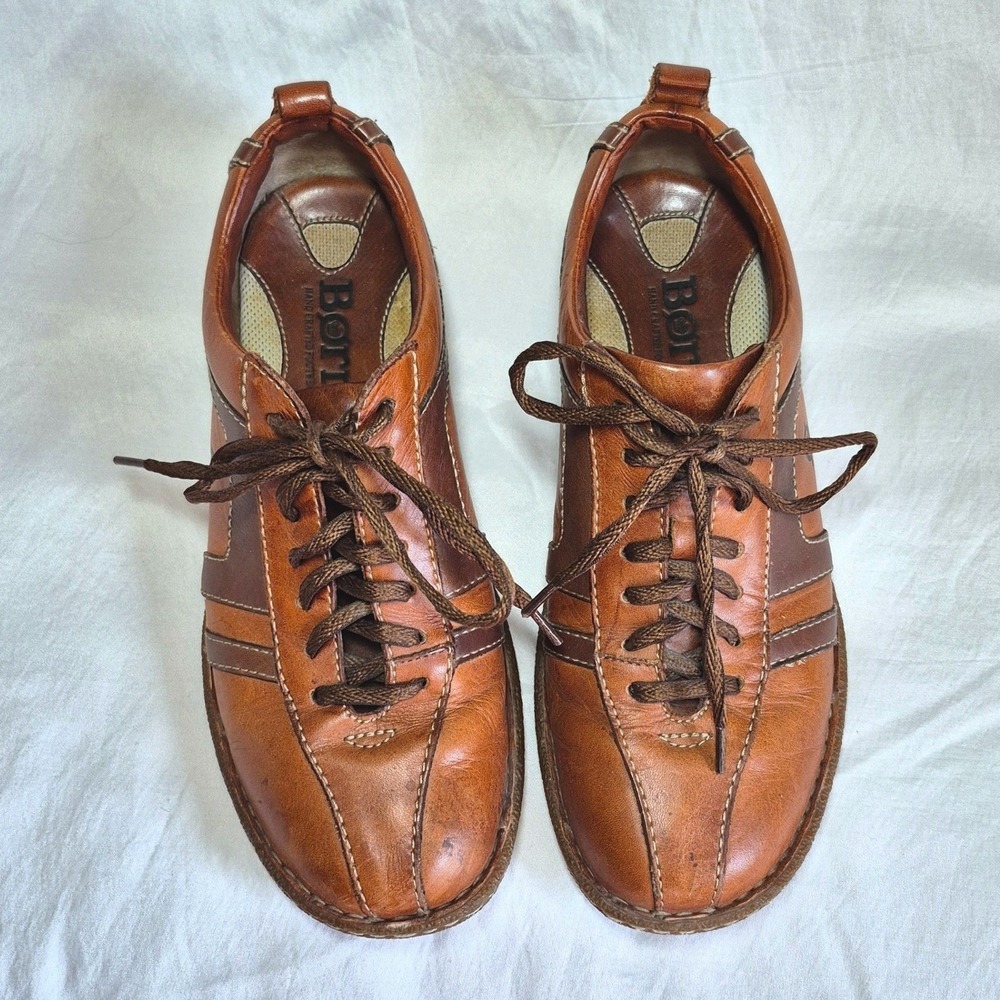 Born brown cognac leather lace up shoes men's‎ 8.5